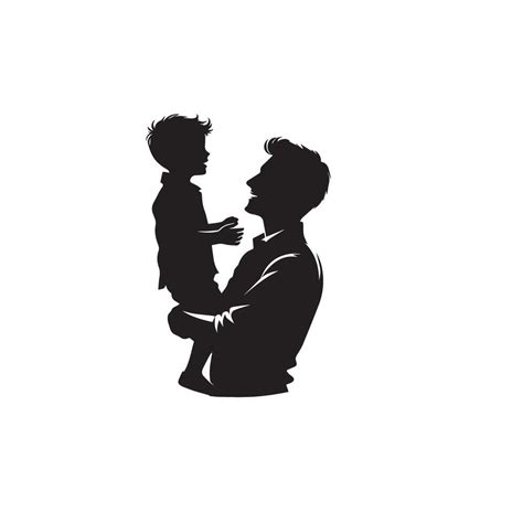 Father And Son Silhouette On White Background Father And Son Logo