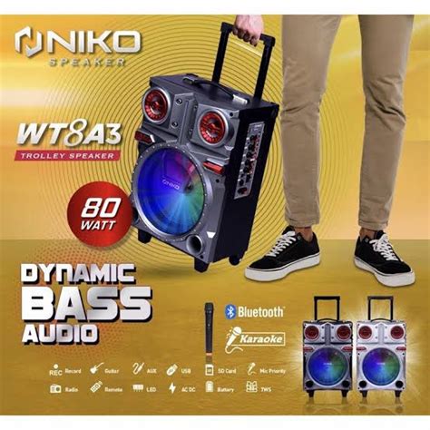 Jual SPEAKER BLUETOOTH PORTABLE NIKO WT8A3 SPEAKER TROLLEY NIKO FREE