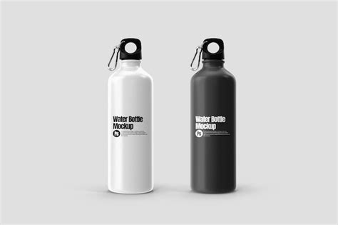 Premium Psd Black And White Sports Bottle Mockup With Editable