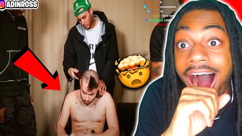 Adin Ross Shaves His Head Bald For Andrew Tate Reaction Youtube