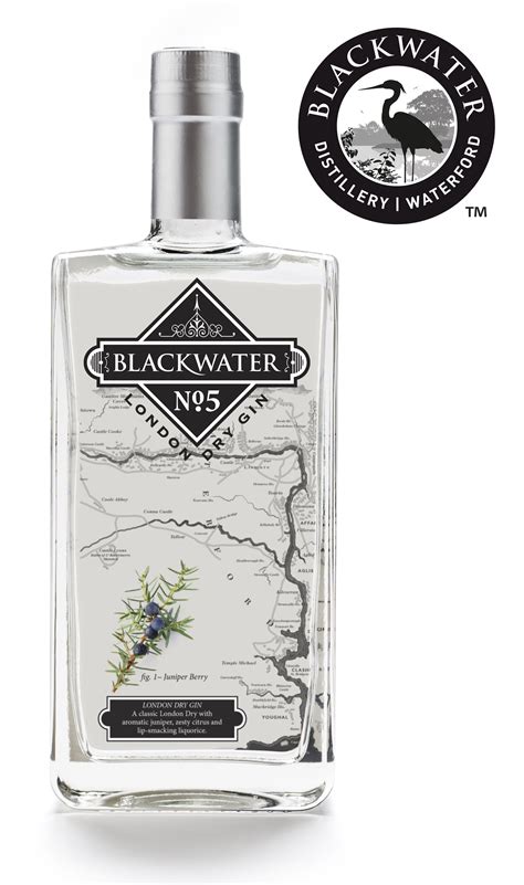 Blackwater No5 London Dry Gin Gin Bottles Vodka Bottle Perfume Bottles Glass Bottles