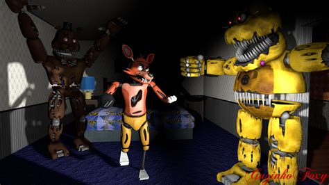 Sfm Fnaf Foxy Meet The Nightmares By Foxymx On Deviantart