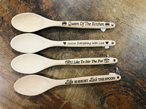 Personalized Laser Engraved Wooden Spoon Gifts For Chef Love Etsy