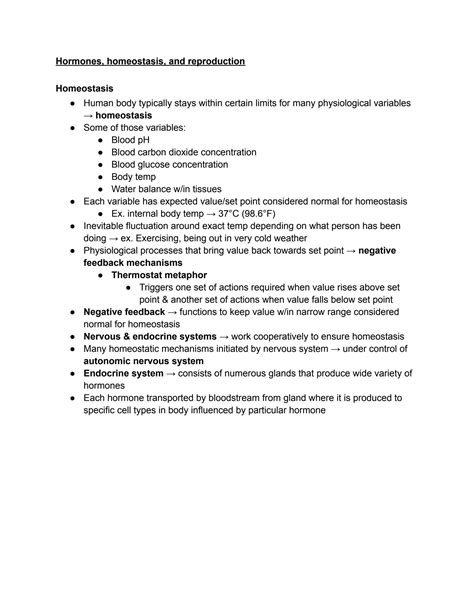 SOLUTION: Biology: Hormones & Reproduction definitions and notes - Studypool