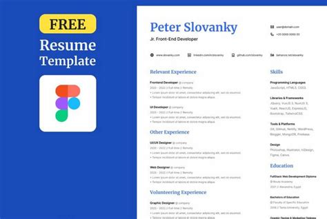 20 Best Figma Resume CV Templates Design Shack