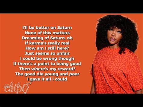 Saturn Sza Lyrics Youtube