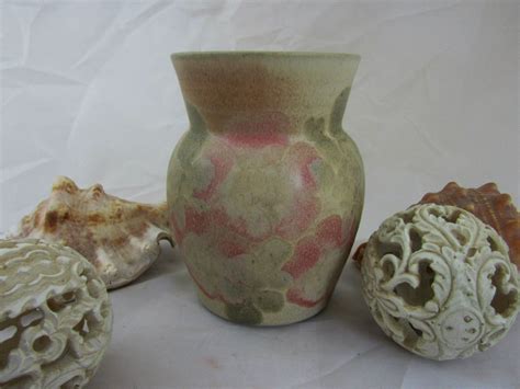 Studio Pottery Vase With Dog Rose Decor From Conwy Pottery Etsy Uk