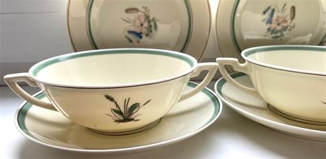 Rare Two Handle Consomme Cup And Saucer Set Royal Copenhagen Etsy