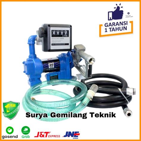 Jual Fuel Pump Flowmeter Solar Bensin Minyak Dc Volt Pompa Transfer