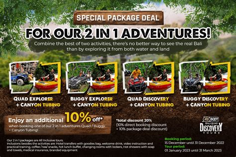 Promo Bali Quad Discovery Tours Canyon Tubing Adventures