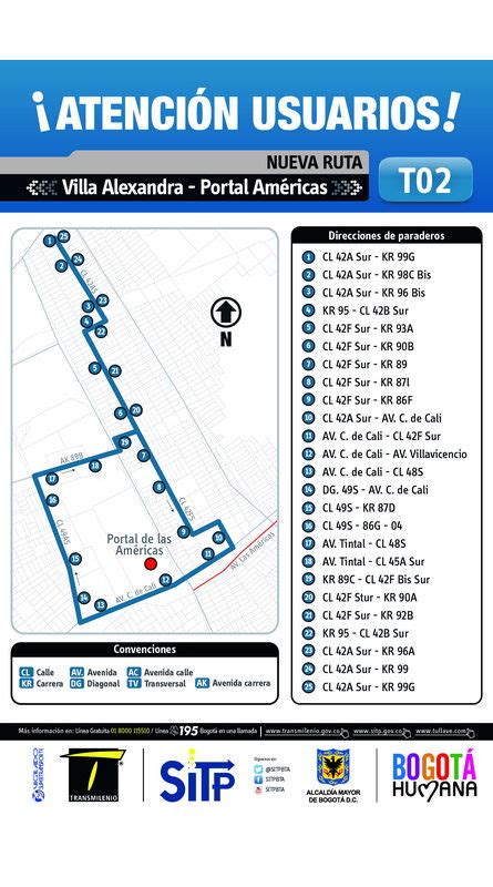 Ruta Sitp T Villa Alexandra Portal Am Ricas Urbana Temporal