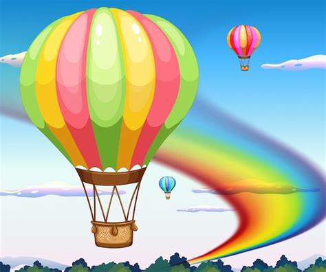 Premium Vector Balloons And Rainbow