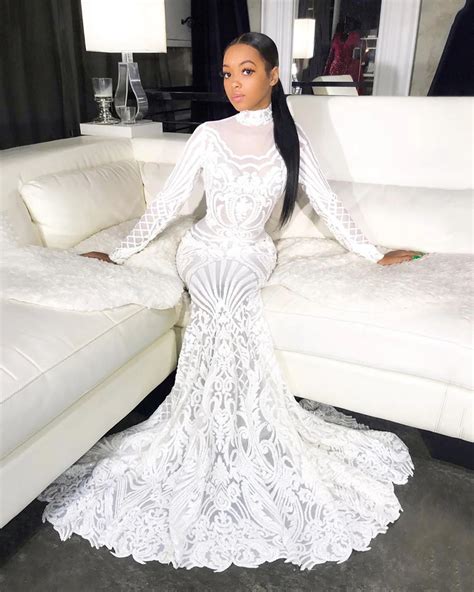 White Sparkly Mermaid Prom Dresses