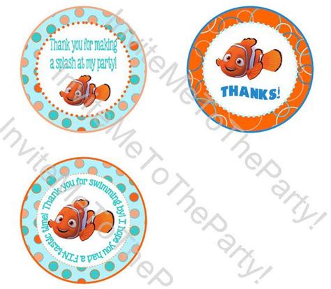 Finding Nemo Inspired Printable Favor Tags On Etsy Nemo