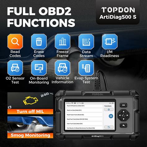 Topdon Artidiag S Professional Auto Obd Scanner Car Diagnostic