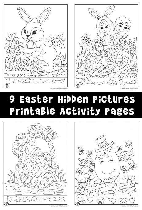 Hidden Pictures Publishing Easter Hidden Picture Puzzle Coloring Page