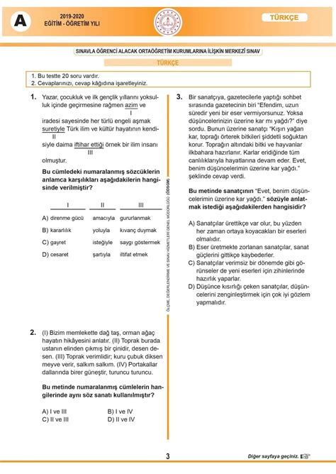 Lgs Soruları Ve Cevapları Yayınlandı 2020 Lgs Türkçe Matematik