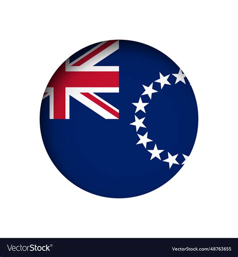 Circle Flag Of Cook Islands Royalty Free Vector Image