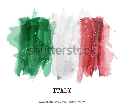 Watercolor Painting Flag Italy Vector Stock Vector (Royalty Free) 1012789369 | Shutterstock