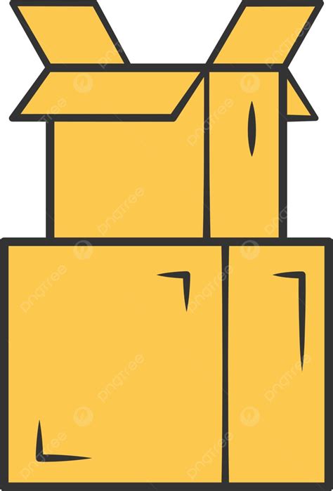 Yellow Cardboard Box Stack For Packing Storage And Shipping Vector