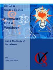 SNC1W Unit 4 Homework Workbook Pdf SNC1W Grade 9 Science Homework