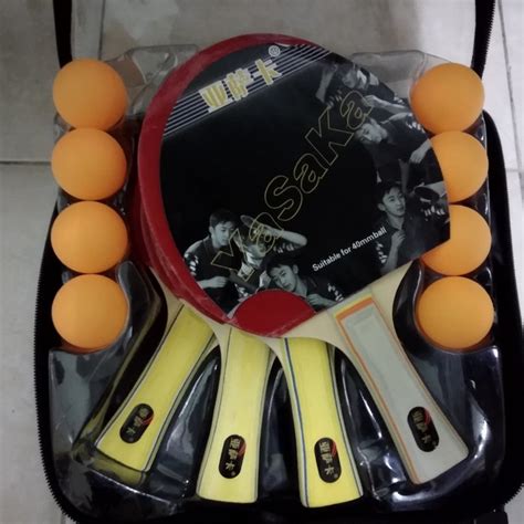 Jual TENIS RAKET BAD TENIS MEJA YASAKA MURAH 1 SET NET 4 BAD 8 BOLA