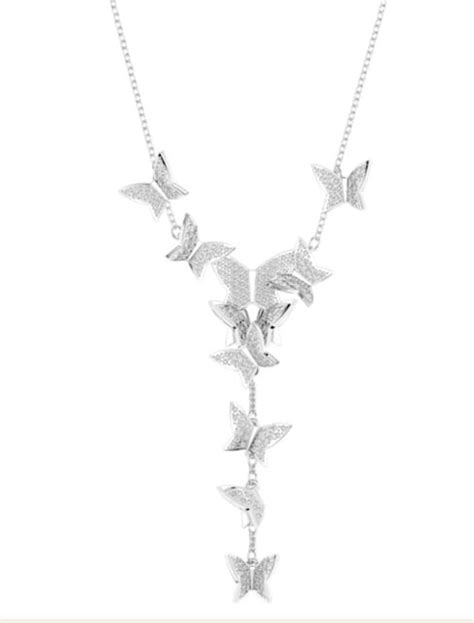 Swarovski Lilia Y Necklace Butterfly White Rhodium Plated Original