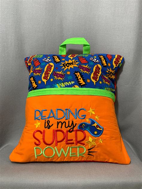 Reading Pillow Kids Reading Pillow Pocket Pillow Birthday Gift Book ...