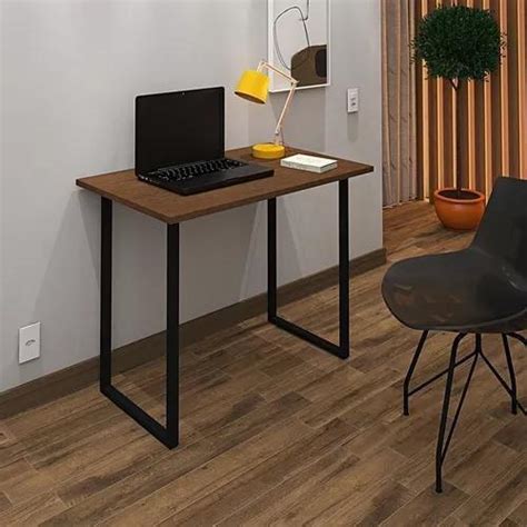 Escrivaninha Mesa Office Estudo Estilo Industrial MDF Ferro Imbuia