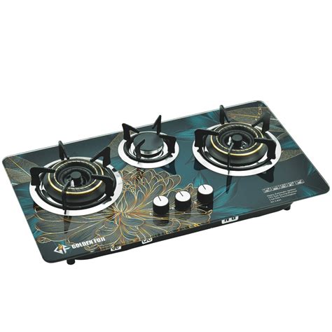 Golden Fuji Gas Built In Hob Gt 3a21 3 Burner Tempered Glass Black Goshop Online Shopping