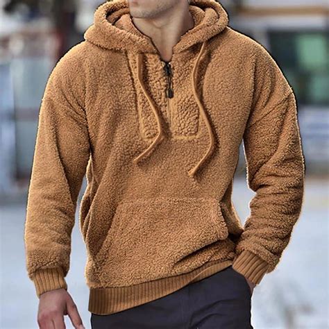 Solid Zipper Kangaroo Fleece Hoodie Maxgonia Mens Sweatshirts Hoodie Fleece Hoodie Sherpa