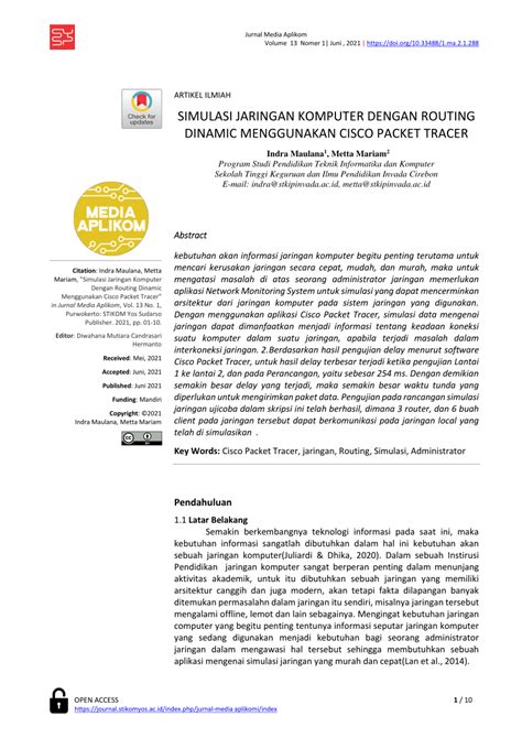 PDF SIMULASI JARINGAN KOMPUTER DENGAN ROUTING DINAMIC MENGGUNAKAN