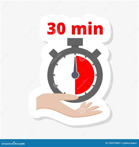 Illustration of Thirty Minutes Stopwatch Isolated Icon Ilustração do