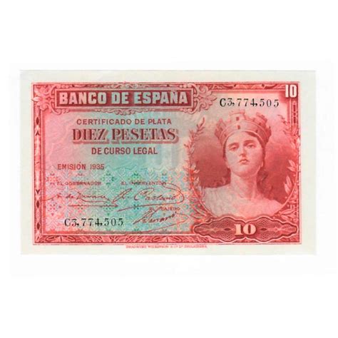 Espa A Billete Pesetas Certificado De Plata Billetes