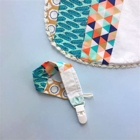 Pacifier Clip Matching Hippie Fringes Baby Bib And Burp Cloth Fringe