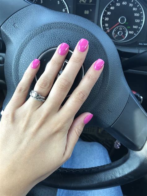 Hot Pink Square Nails Square Nails Nail Art Designs Pretty Nail Colors