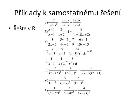 Ppt Line Rn Rovnice S Nezn Mou Ve Jmenovateli Powerpoint