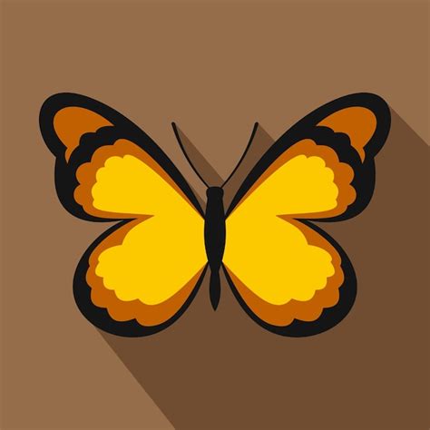 Icono de mariposa de insecto con patrón en las alas ilustración plana