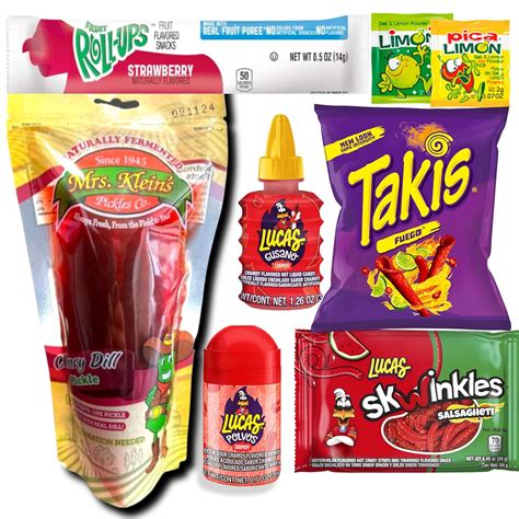 Tiktok Chamoy Pickle Kit With Fruit Roll Up And Chips