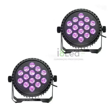 2 Refletor Par 64 14 Led Cree 15w Rgbw Uv Luz Negra Pentaled