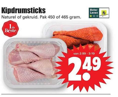 Kipdrumsticks Naturel Of Gekruid Aanbieding Bij Dirk