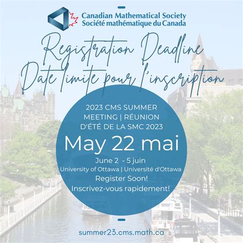 Canadian Mathematical Society On Twitter Registration Deadline Date