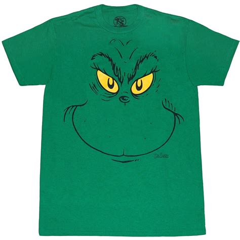 Dr Seuss Grinch Face T Shirt Walmart