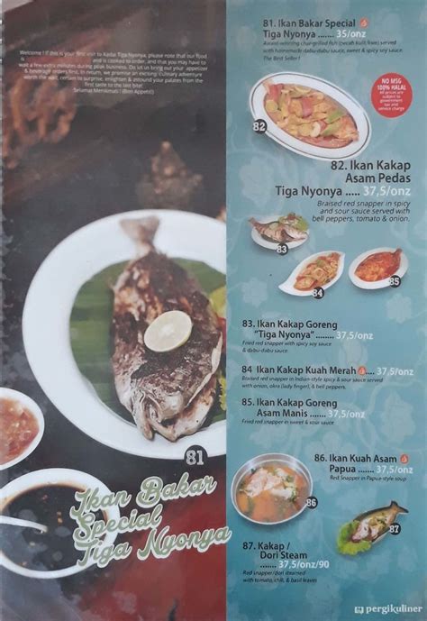 Selalu Diperbarui Menu Kedai Tiga Nyonya Tebet