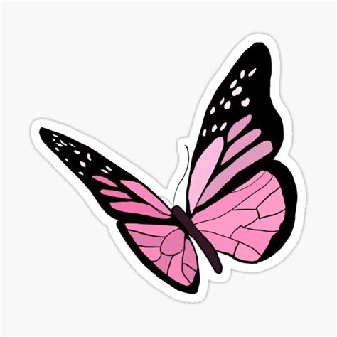 Pink Butterfly Sticker By Ossiesh