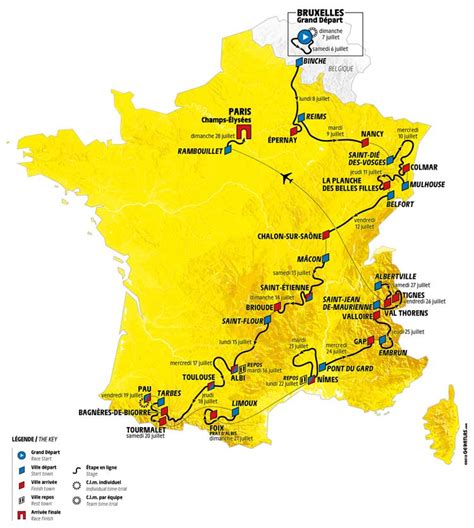 Tour De France Route Map Verjaardag Vrouw 2020