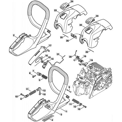 Stihl MS 181 Chainsaw MS181C Parts Diagram Handleframe