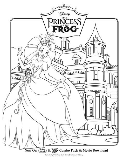 Image Of The Princess And The Frog To Print And Color The Princess