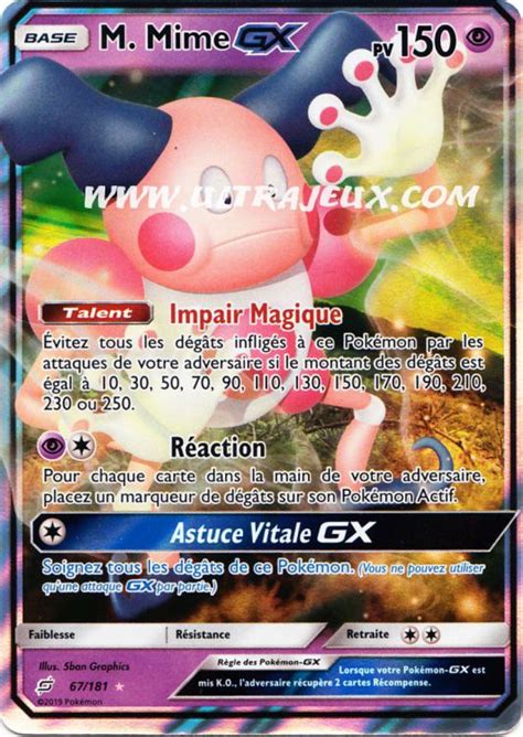 Mr Mime Gx Carte Pok Mon Cartes L Unit Fran Ais Ultrajeux