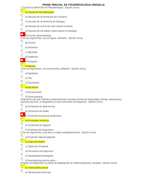 Primer Parcial De Fisiopatolog A Prime Parcial De Fisiopatologia